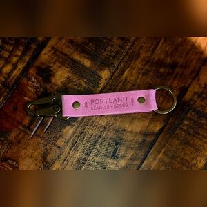 Plg Pink Suede Long Keychain